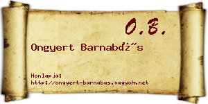 Ongyert Barnabás névjegykártya